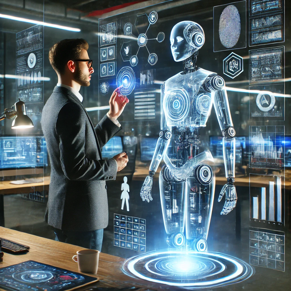 A human interacting with an artificial intelligence. GenAI can help engineers improve their social skills